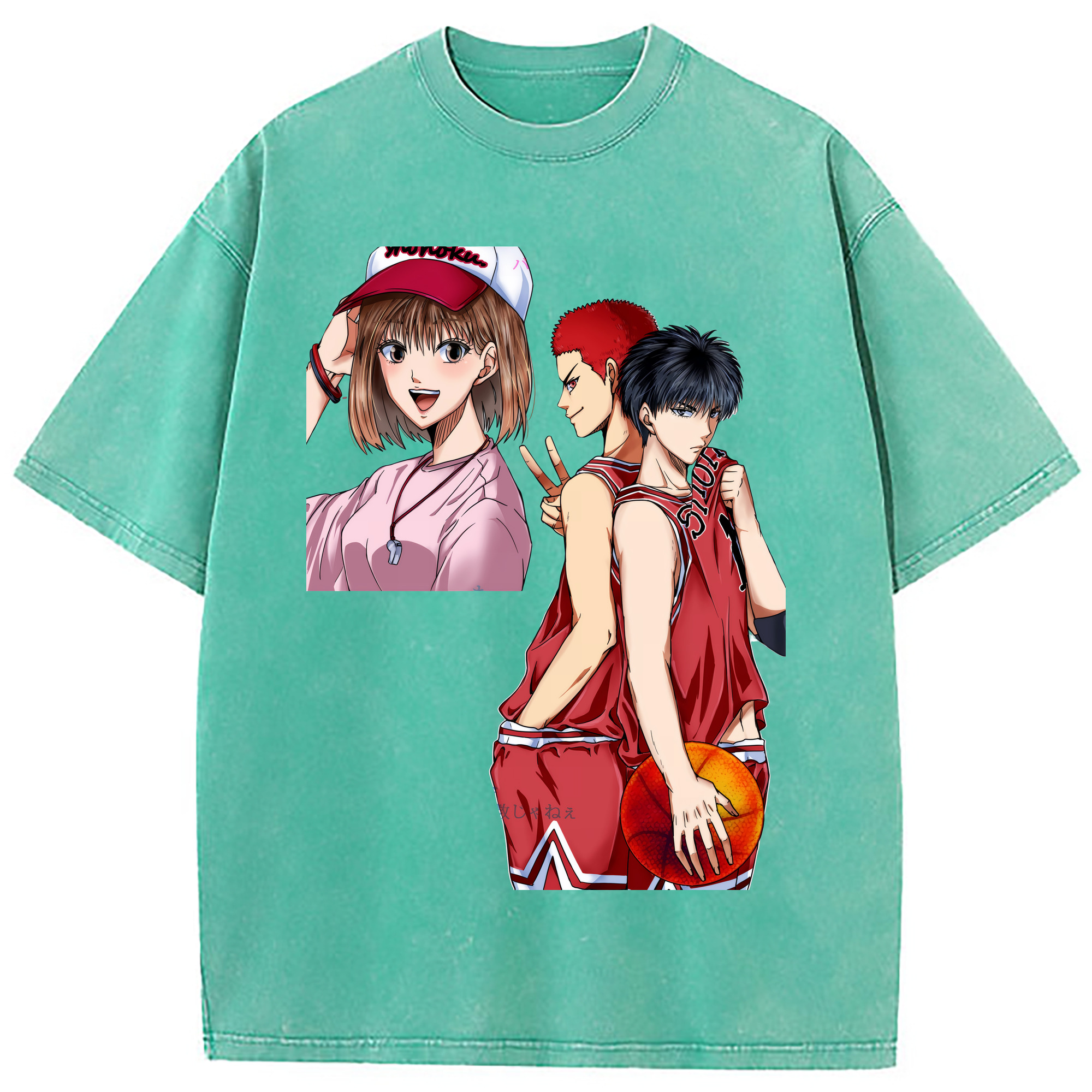 （画像用） SLAM DUNK／スラムダンク 綿100% ヴィンテージ風 半袖Tシャツ（フロントプリント）